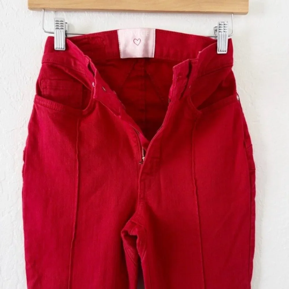 Revice Denim Venus Flare Jeans Red Mars Bar size 25 - Picture 4 of 12